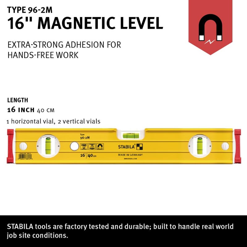 STABILA Type 96M Magnetic Level, 16 Inch - Image 2